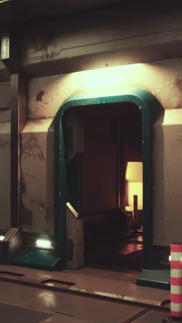 futuristic doorway in a sci-fi corridor