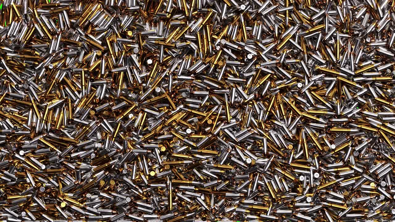 수백 발의 총알이 화면을 채우고 루마 매트 (luma matte) 로 지워라.