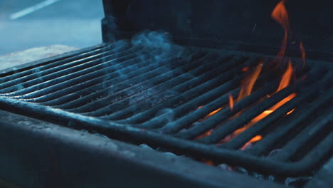 Various-shots-of-grilling-and-cooking-chicken-on-an-apartment-style-BBQ-grill