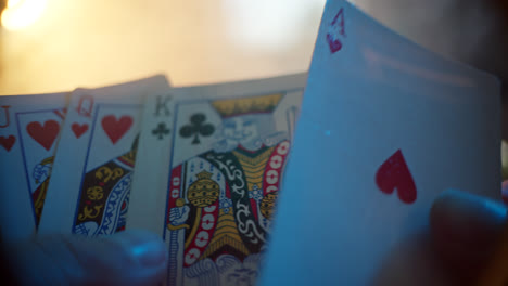close-up of playing cards