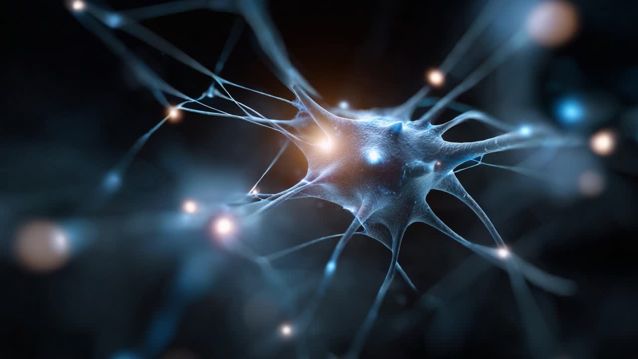 A Detailed Look at a Neuron's Structure, Highlighting Its Unique Axonal and Dendritic Features, Along with the Surrounding Neural Environment