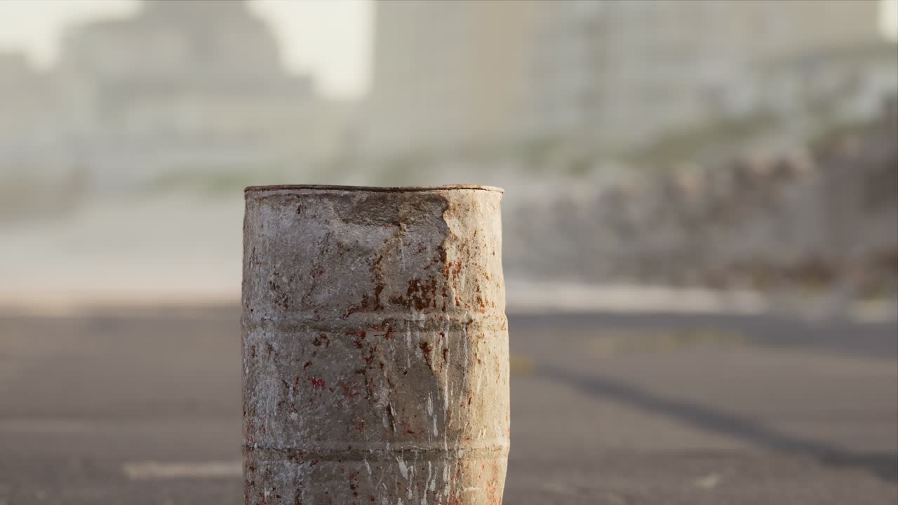 ⁇ 은 거리에서  ⁇ 은 금속 배럴