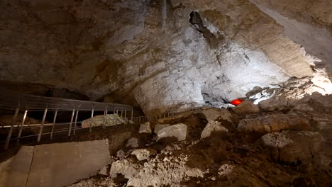 inside a limestone cave