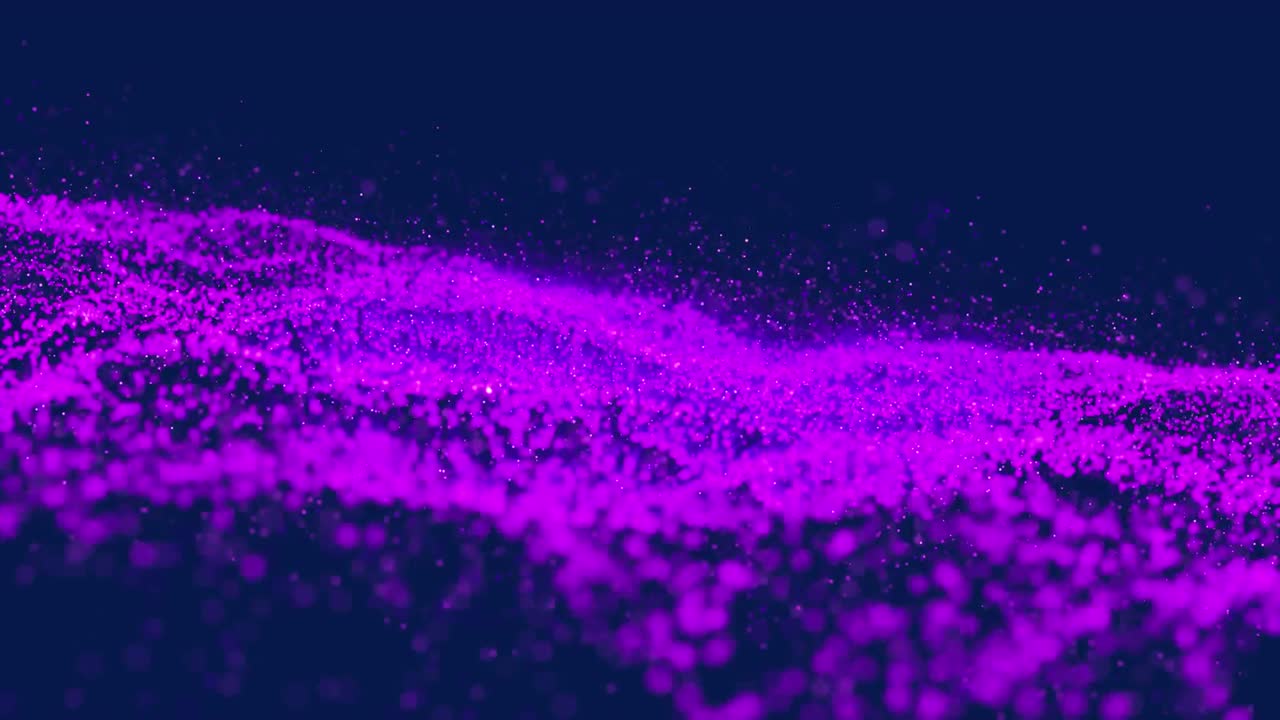 추상적인 배경에 역동적인 파동을 형성하는 점의 애니메이션