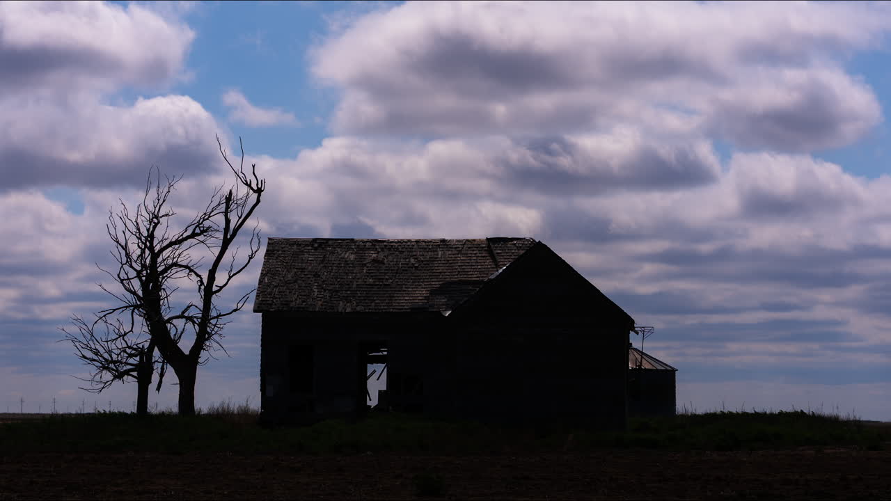 Silhouette of an Abandoned House