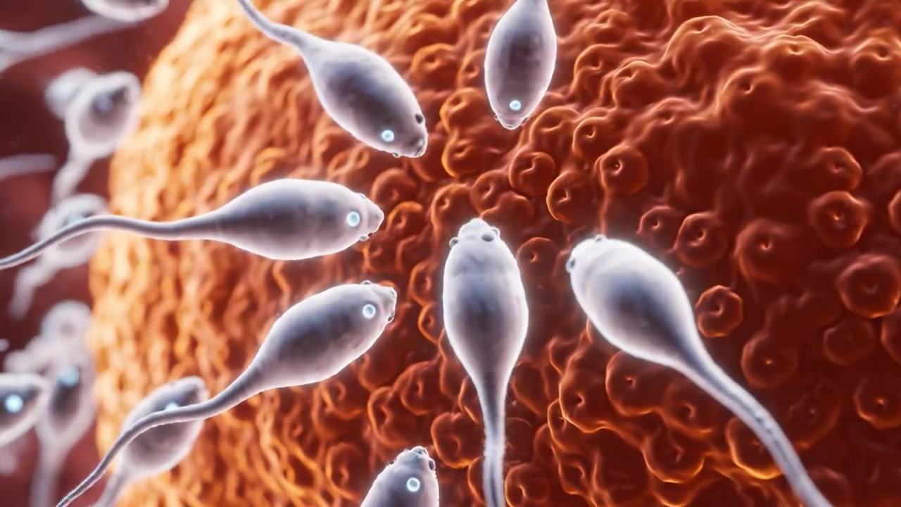 The Journey of Life: Sperm Cell Interaction with Egg Cell and Fertilization Process Illustrated in Stunning Detail
