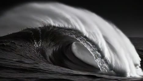 captivating dynamics of ocean waves: a visual journey through the power and beauty of surging water forms in stunning monochrome contrast