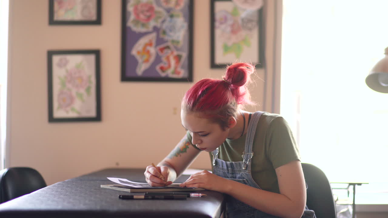 Tattoo Artist Sketching Design