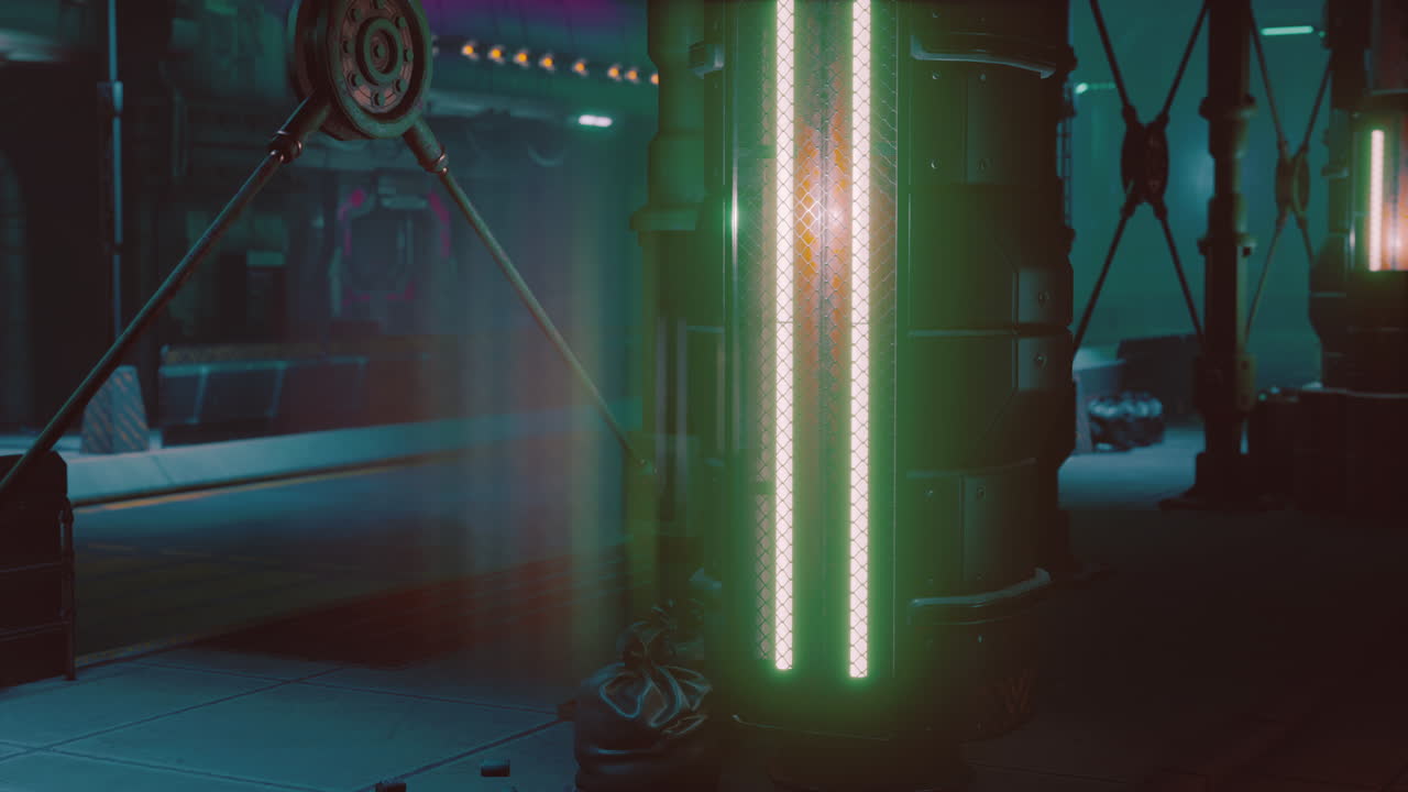 luces de neón de la ciudad futurista de ciencia ficción