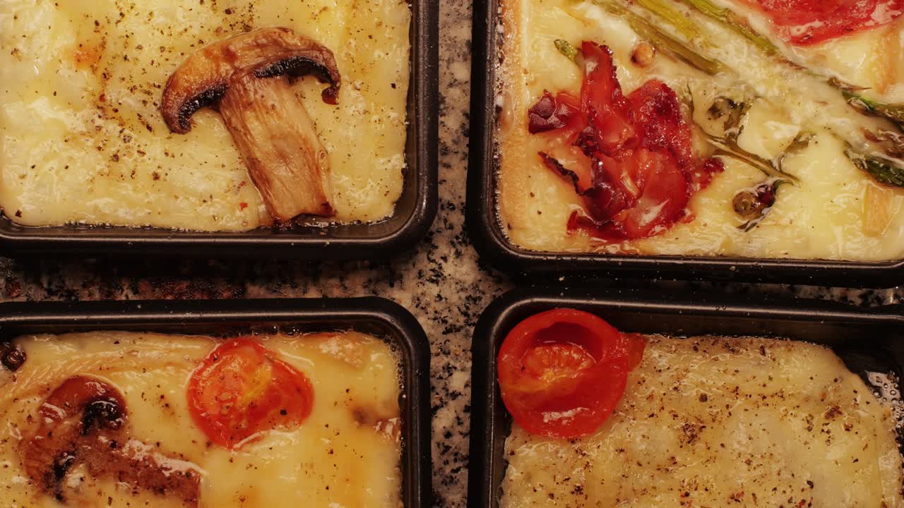 French Swiss or Spanish restaurant with traditional tapas food, Spanish cuisine, delicious tapas and cheese plate, bruschetta with cheese, olives dry tomatoes and tasty sandwich bar appetizer, buffet