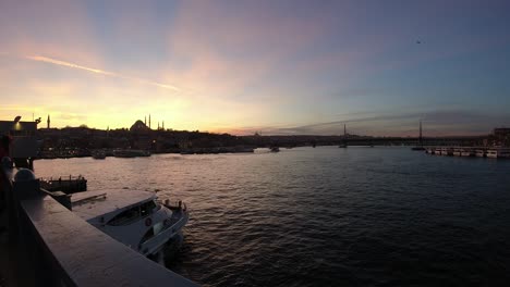 golden horn and suleymaniye mosque at sunset