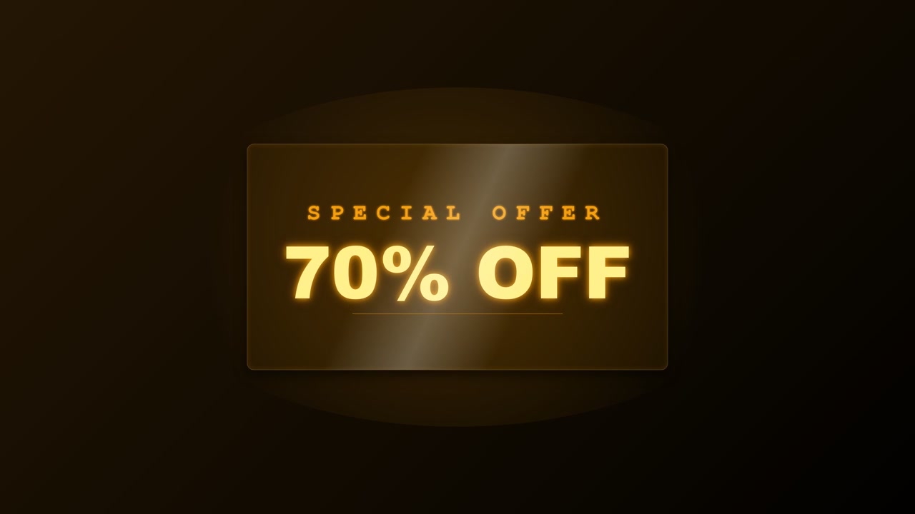 Special Offer 70 Percent Off Promotional Graphic