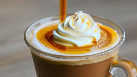 caramel coffee with whipped cream