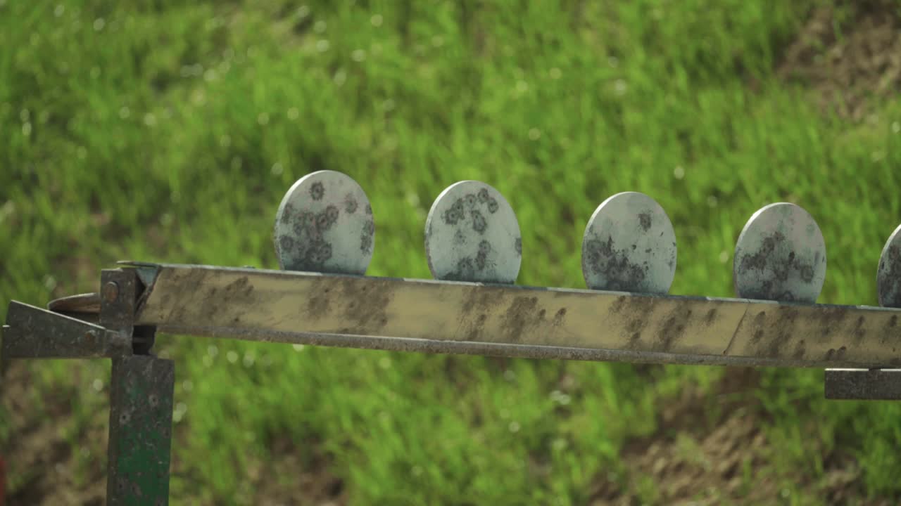 철 표적은 사거리에서 총을 는 동안