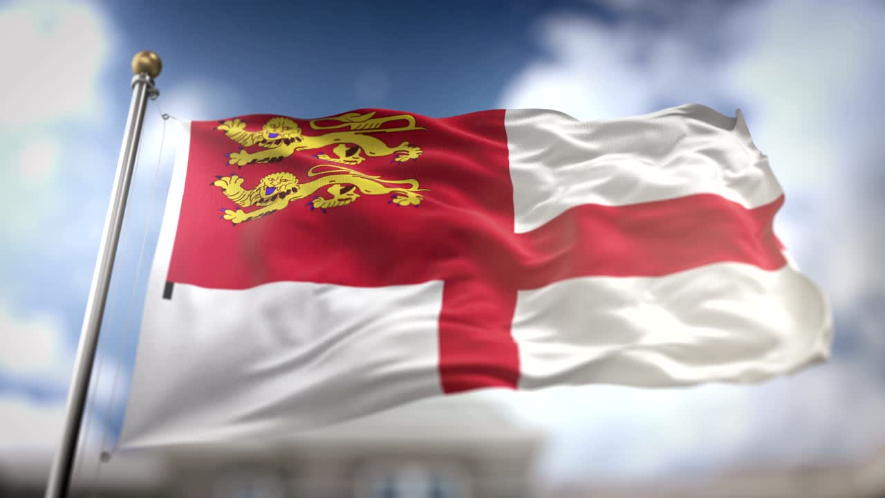 sark 발을 흔들고 느린 동작 3d 렌더링 파란 하늘 배경 - 원활한 루프 4k