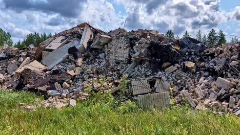 large pile of construction rubble and debris