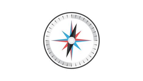 cartoon compass. loop animation. 4k resolution.