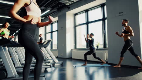 people working out in gym
