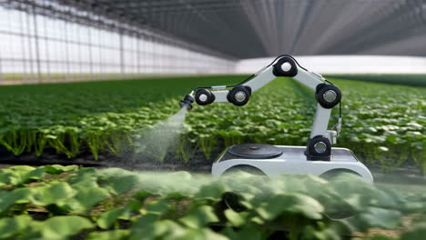 automated robotic farming in a greenhouse