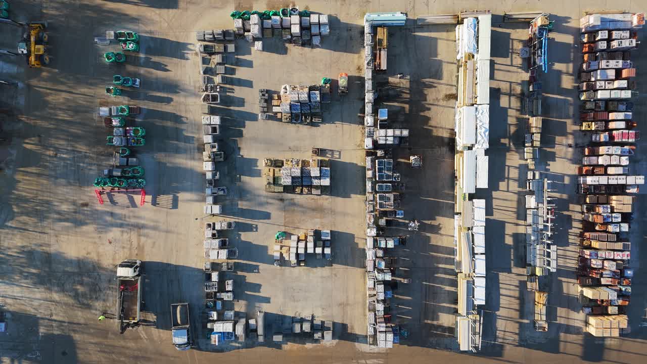 산업, 상업, 야드의 드론 상공 영상