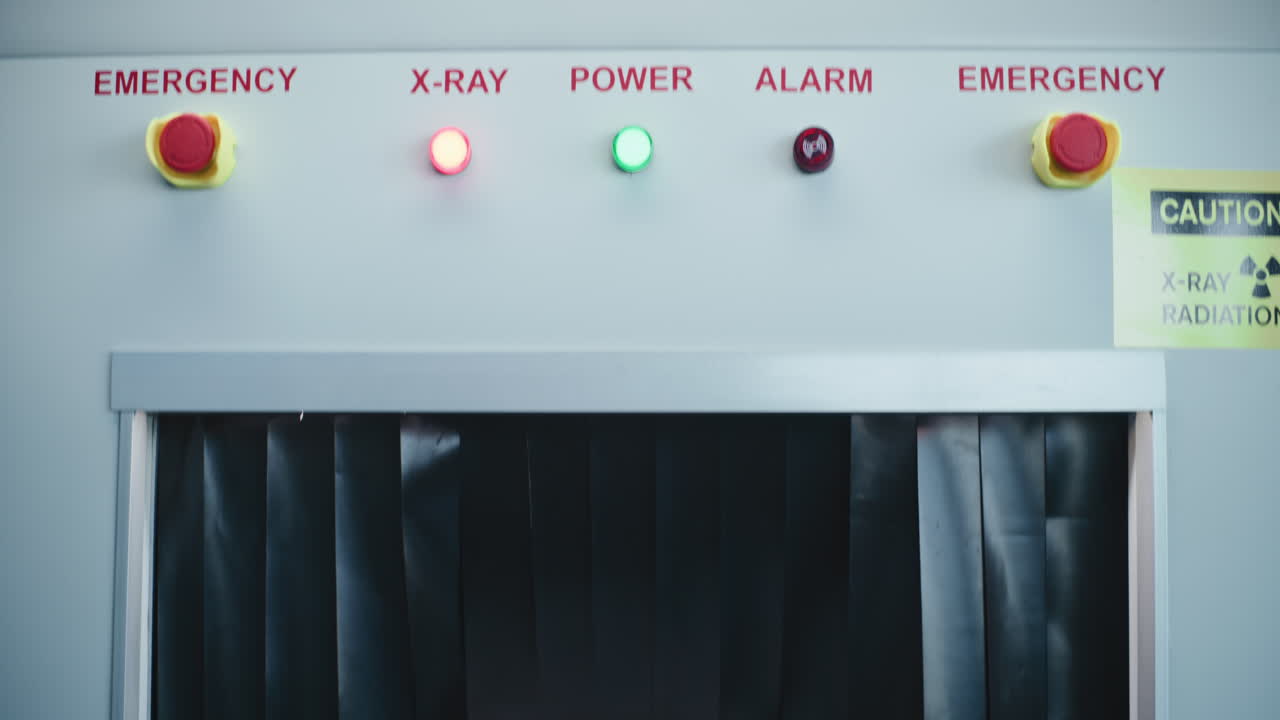 Airport Security X-Ray Machine and Luggage