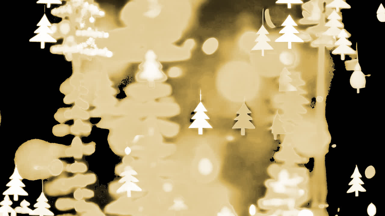 Festive golden tree bokeh animated overlay, transparent 4K video, alpha channel, ProRes 4444