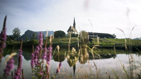 Beautiful-old-church-in-the-mountains-up-a-hill