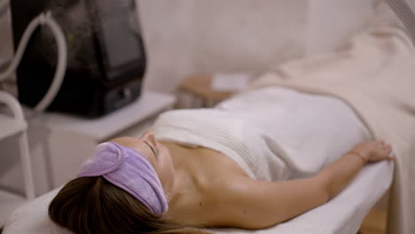 woman relaxing during a spa treatment