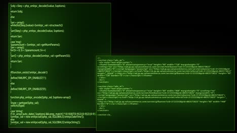 source code programming screen text scrolling animation