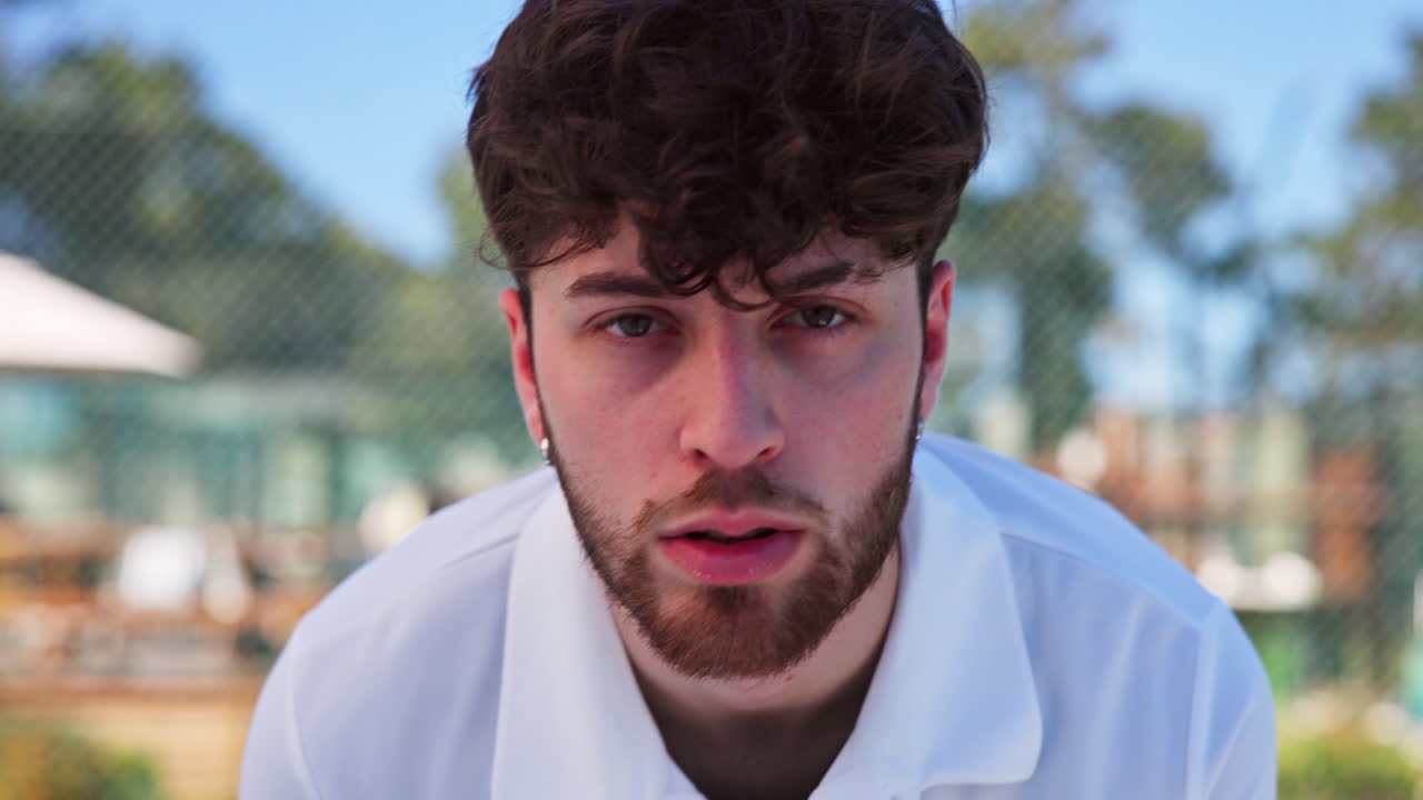 Close-up Portrait of a Young Man with a Serious Expression