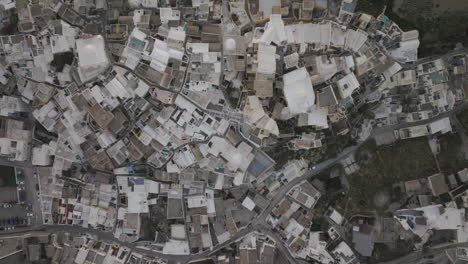 aerial view of a densely packed mediterranean village