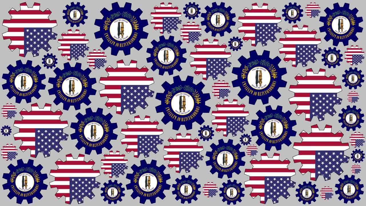 미국과 켄터키 발 기어 스피닝 배경