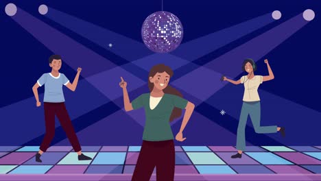 people dancing at a disco party