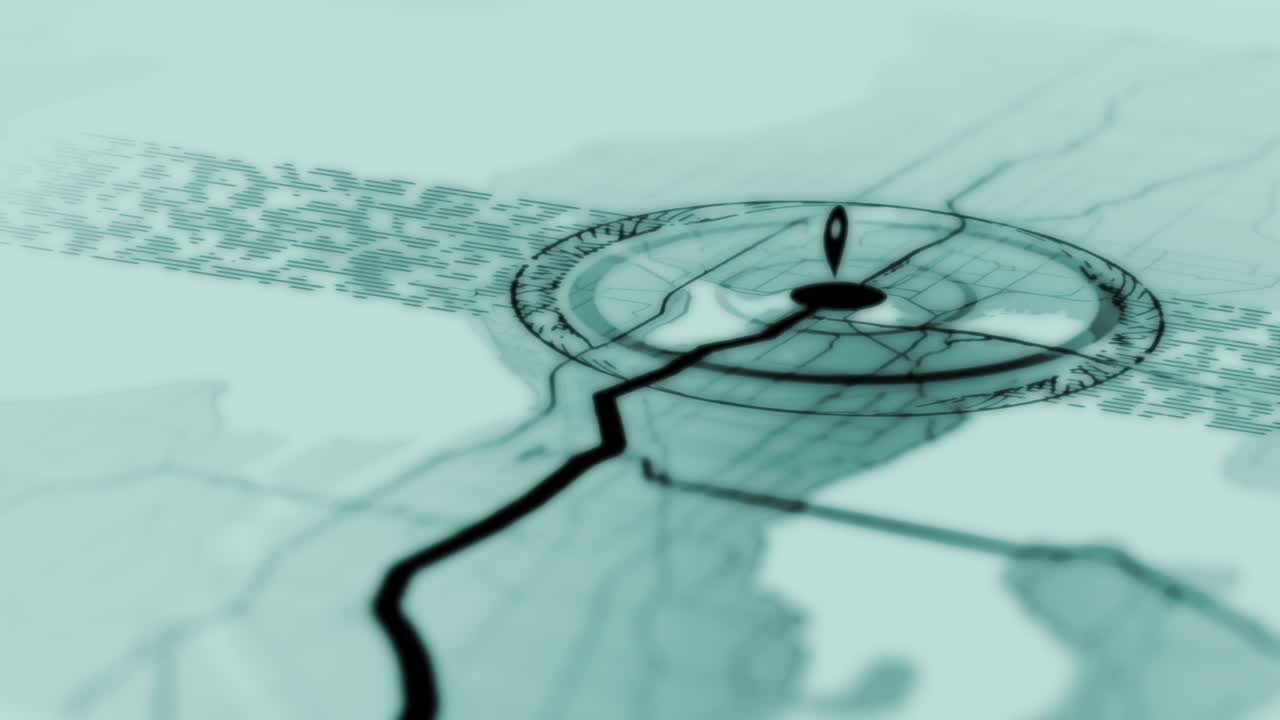 Gray city map with streets and roads in 4k video.