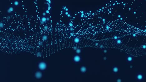 animation of blue dots forming and moving like a wave