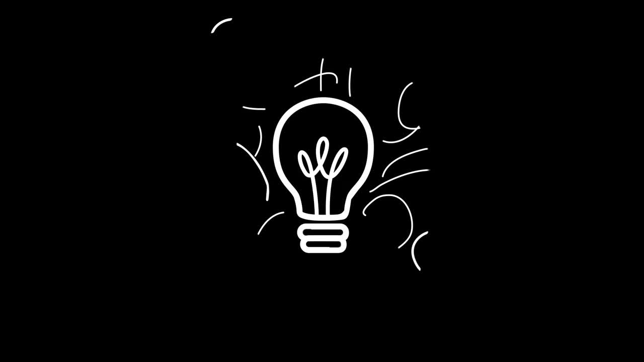 bombilla que aparece en blanco y negro