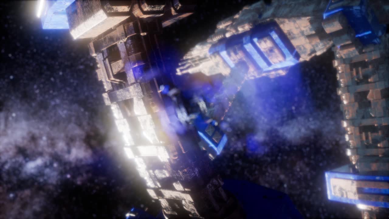 космический корабль и звезды млечного пути