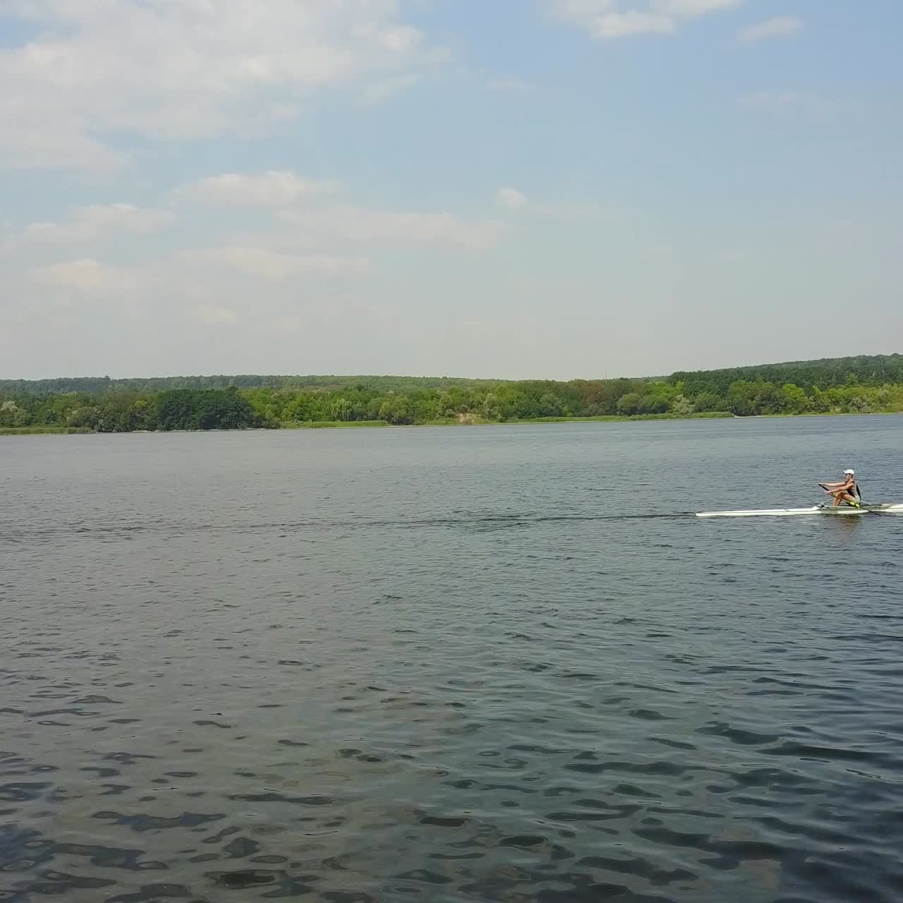 Children Training On Canoe. Group of children training kayaking in the river