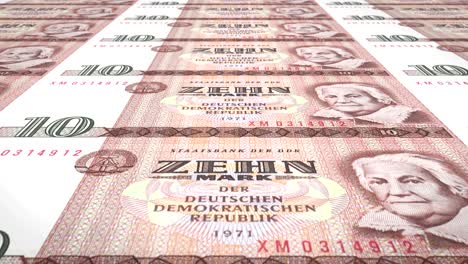 billetes de diez marcos alemanes de la antigua república alemana, dinero en efectivo, bucle