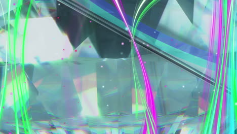 animación de coloridos senderos de neón sobre el cristal