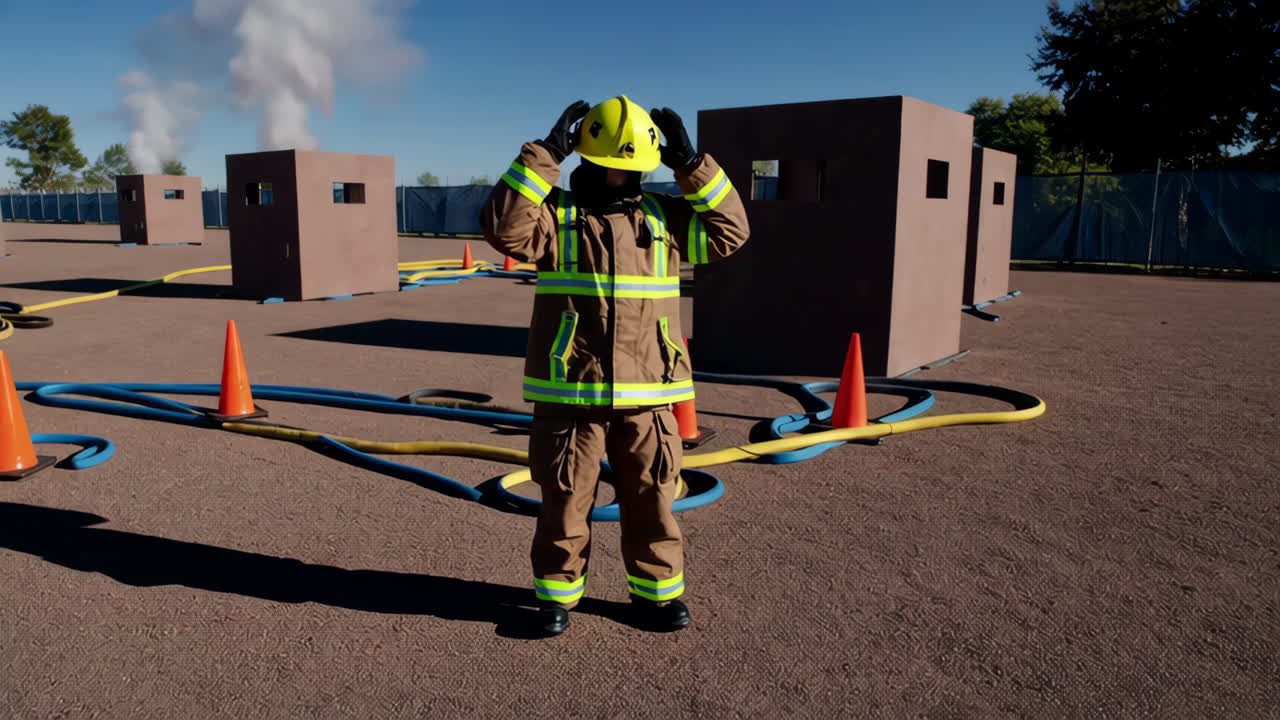 ejercicio de entrenamiento de bomberos