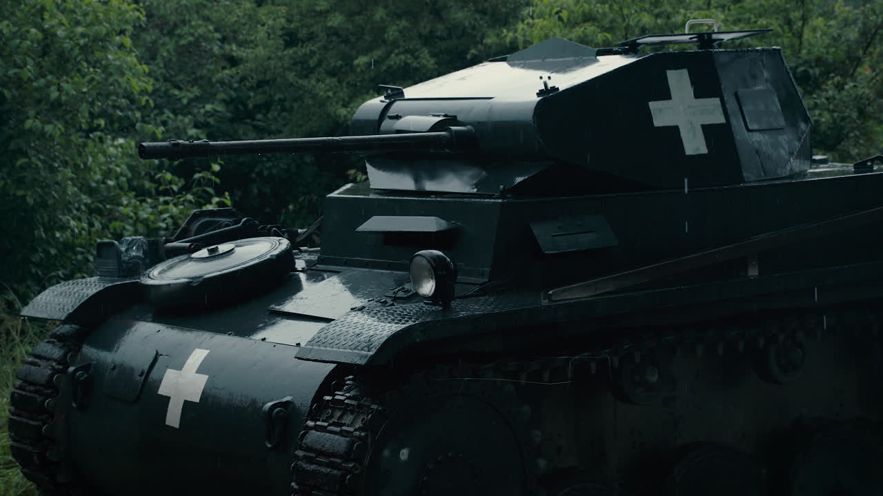 WWII Swiss Tank in the Rain