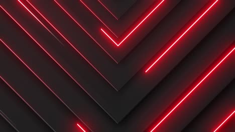 abstract dark v-shaped pattern with red neon lines