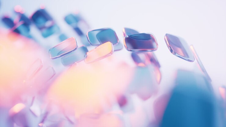 Abstract glass geometry background, 3d rendering.