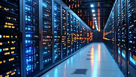 a row of servers in a server room