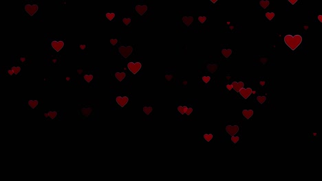 fondo de corazones, día de san valentín cayendo corazón rojo en el fondo. santo valentín tarjeta de felicitación diseño de movimiento