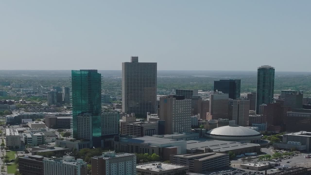Vistas do centro de Dallas, Texas, de cima em um dia claro