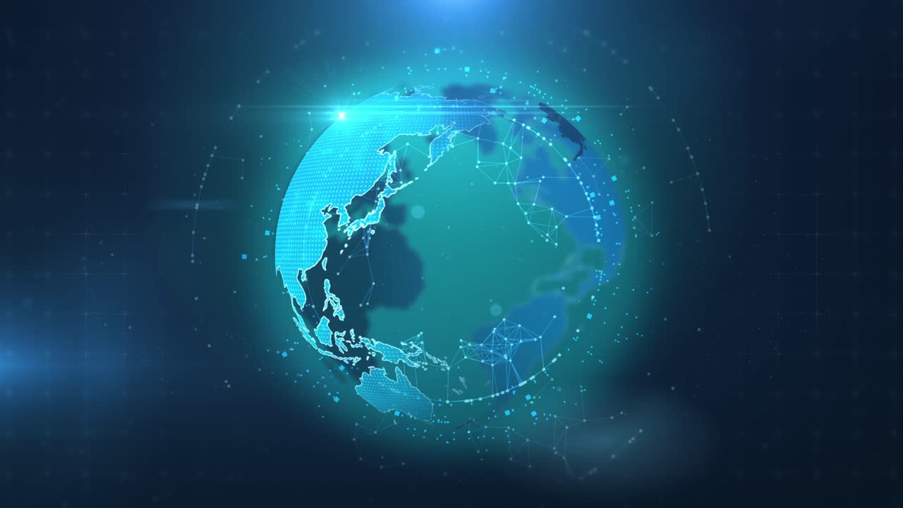 빛나는 디지털 기술 지구본 시스템