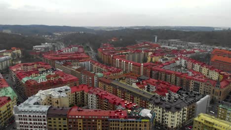 vista aérea del paisaje de la gran ciudad con edificios residenciales uniformes