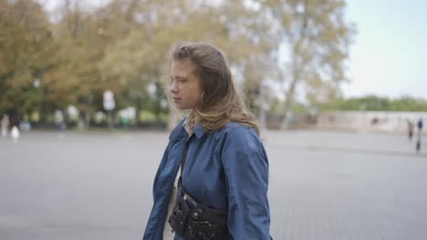 female biker getting on the motorcycle